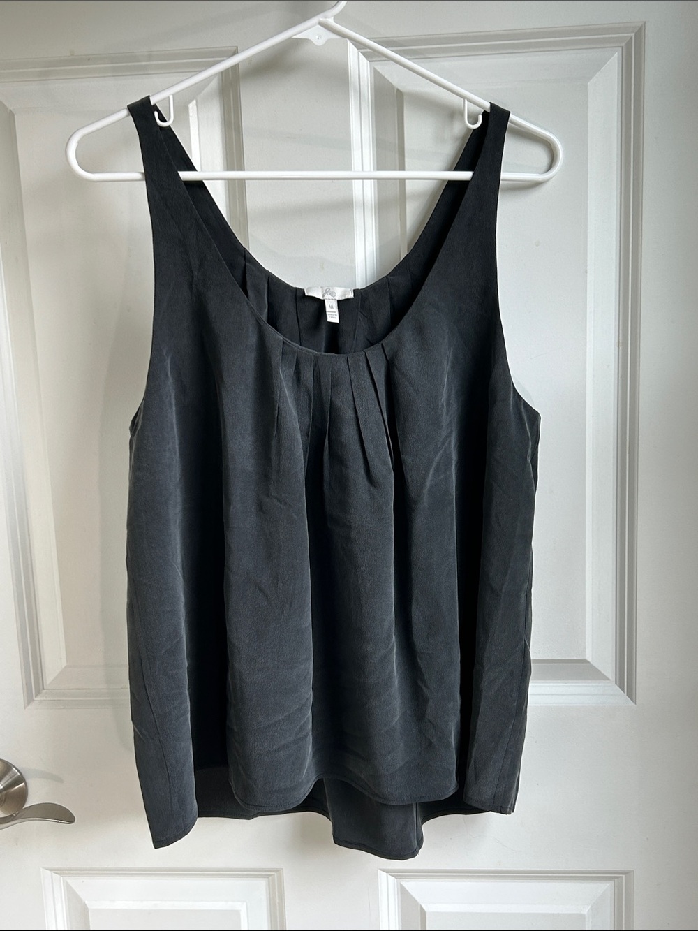 Joie Black Pleated Scoop Neck Camisole